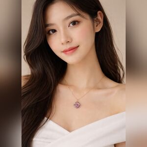 Elegant Gold and Purple Pendant Necklace